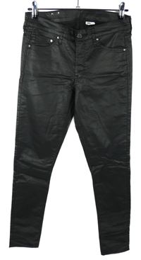 Dámské černé koženkové skinny kalhoty vel. 29/34