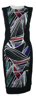 Dámske čierno-farebné vzorované púzdrové šaty M&S