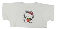 Biele crop tričko s Hello Kitty