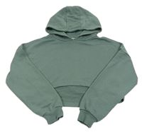 Khaki crop mikina s kapucňou Primark