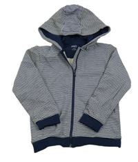 Tmavomodro-biela pruhovaná prepínaci mikina s kapucňou M&S