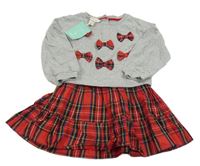 Nové - Šedo-kostkované šaty s mašlemi Monsoon