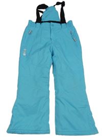 Azurové šusťákové funkční oteplovačky s trakami C&A