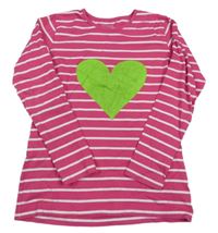 Malinové pruhované triko se srdíčkem Jako-o