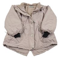 Svetloružová šušťáková zimná bunda