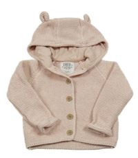 Světlerůžový propínací svetr s kapucí F&F