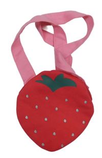 Růžová bavlněná kabelka- jahůdka