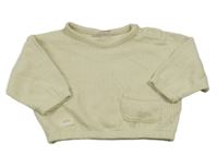 Svetlobéžová oversize mikina s vreckom so cute