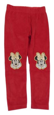 Červené plyšové tepláky s Minnie Disney