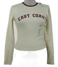 Nové - Dámske smetanovo-vínové crop tričko Dunnes