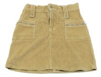 Medová menšestrová sukňa s vreckami One by One