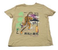 Béžové tričko s tigrom PRIMARK