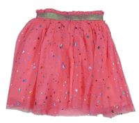 Neónově ružová tylová sukňa so trblietavými hviezdičkami Tu