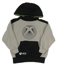 Čierno-sivá mikina s kapucí - X-BOX