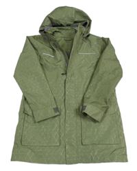 Khaki vzorovaná šusťáková funkční podzimní bunda s kapucí crivit