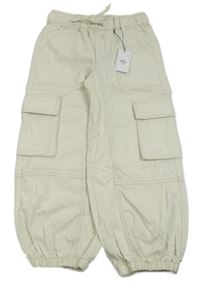 Nové - Světlebéžové wide leg rifle s kapsami Primark