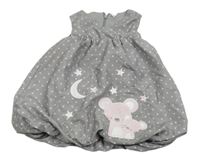 Sivé šušťákové šaty s hviezdami a koalami