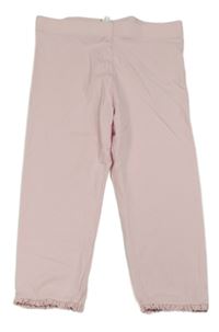 Svetloružové capri legíny s čipkou POCOPIANO