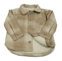 Béžovo-smetanová kostkovaná zateplená košilová bunda George