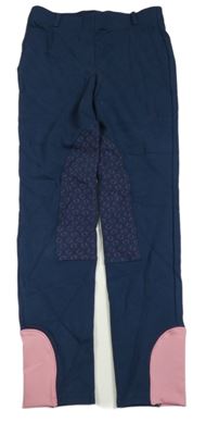 Tmavomodro-ružové jezdecké tregíny Crane