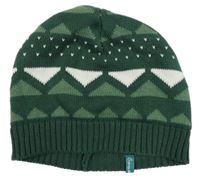 Tmavozeleno-bílá vzorovaná čepice 