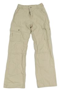 Smetanové široké rifle s kapsami 