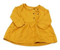 Pomerančové teplákové šaty s volánikom Vertbaudet