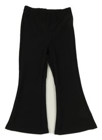 Čierne rebrované flare nohavice Primark