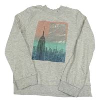 Svetlosivá melírovaná mikina s New Yorkem C&A