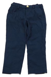 Tmavomodré spoločenské nohavice H&M