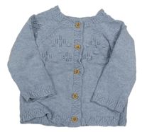 Svetlomodrý melírovaný prepínaci sveter s perforovaným vzorom F&F