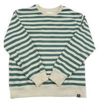 Tmavozeleno-smotanová pruhovaná mikina Zara