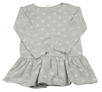 Sivé bodkované teplákové šaty H&M