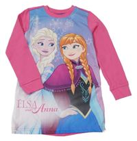 Lila-růžové teplákové šaty - Ledové království Disney