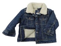 Tmavomodrá rifľová zateplená bunda Primark