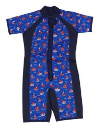 Tmavomodro-modrý neopren s lodičkami Jojo Maman Bébé