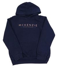 Tmavomodrá mikina s logom a kapucňou McKenzie