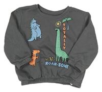 Sivá oversize mikina s dinosaurami Primark