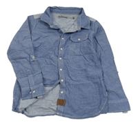 Modrá podšitá košile riflového vzhledu