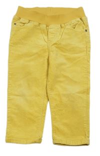 Žluté sametové manšestrové kalhoty H&M