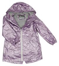 Fialová nepromokavá jarní parka s kapucí Tu