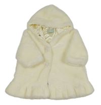 Smetanový kožešinový kabátek s kapucňou Jingles