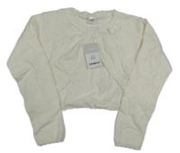 Nové - Biele svetrové bolerko s dirkovaným vzorom Utridevn