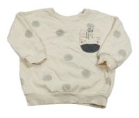 Smotanová mikina s bodkami a zebrou George
