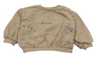 Béžová oversize mikina s dinosaurami M&S