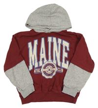 Vínovo-sivá mikina s nápisom a kapucňou H&M