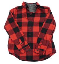 Červeno-černá kostkovaná flanelová košile M&S