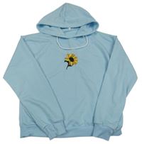 Svetlomodrá mikina s květem a kapucňou Shein