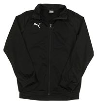 Černá sportovní funkční propínací mikina s logem Puma 