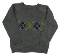 Sivý károvaný sveter Sterda